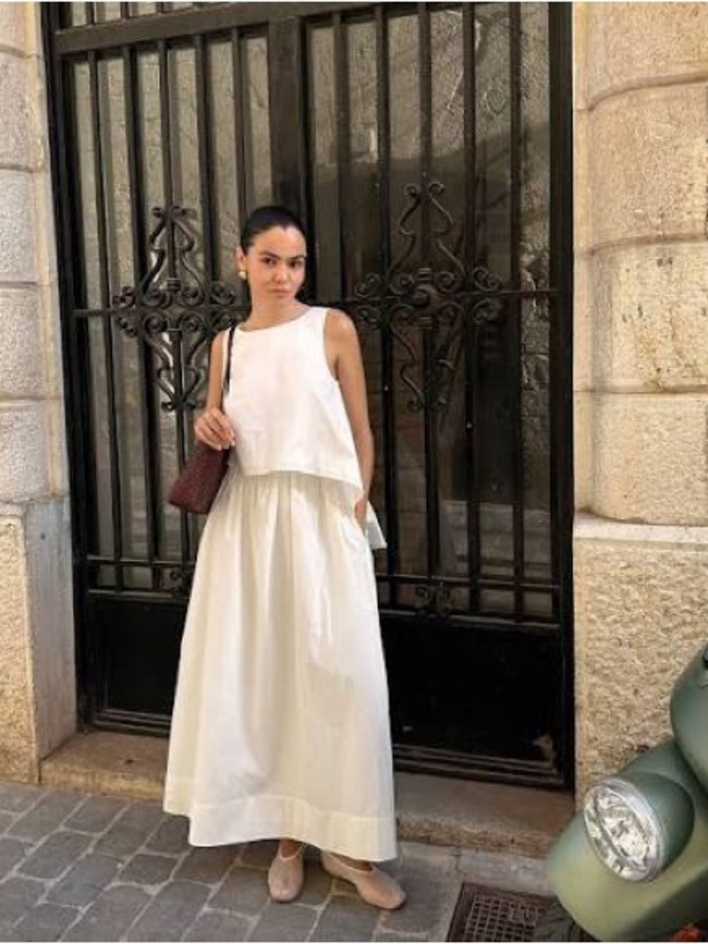 Posse White Two-Piece Coord Set Maxi Skirt and Top Co-ord Set NWT - Picture 6 of 13